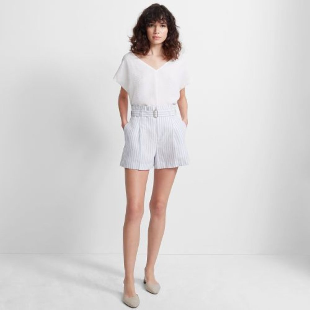 Club Monaco Darcee stripe short in blue/white (6)